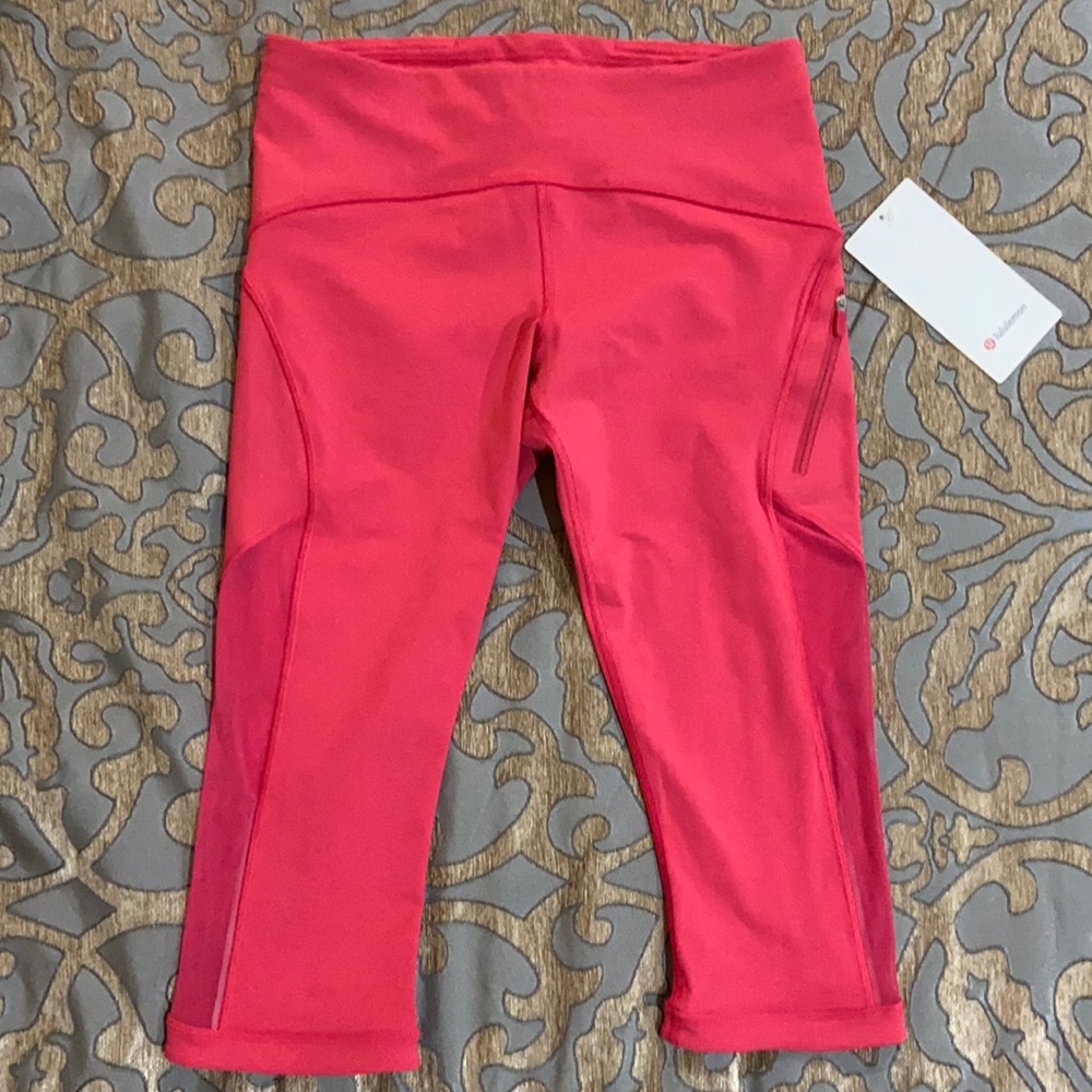 Lululemon Sun Runner Crop bottom red/pink color